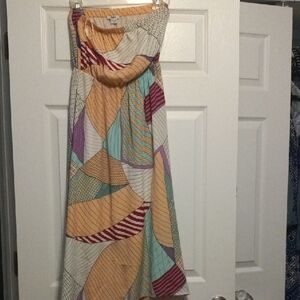 Womens Strapless Multi Color Summer Dress By Bar111,sz Small Great Condition
